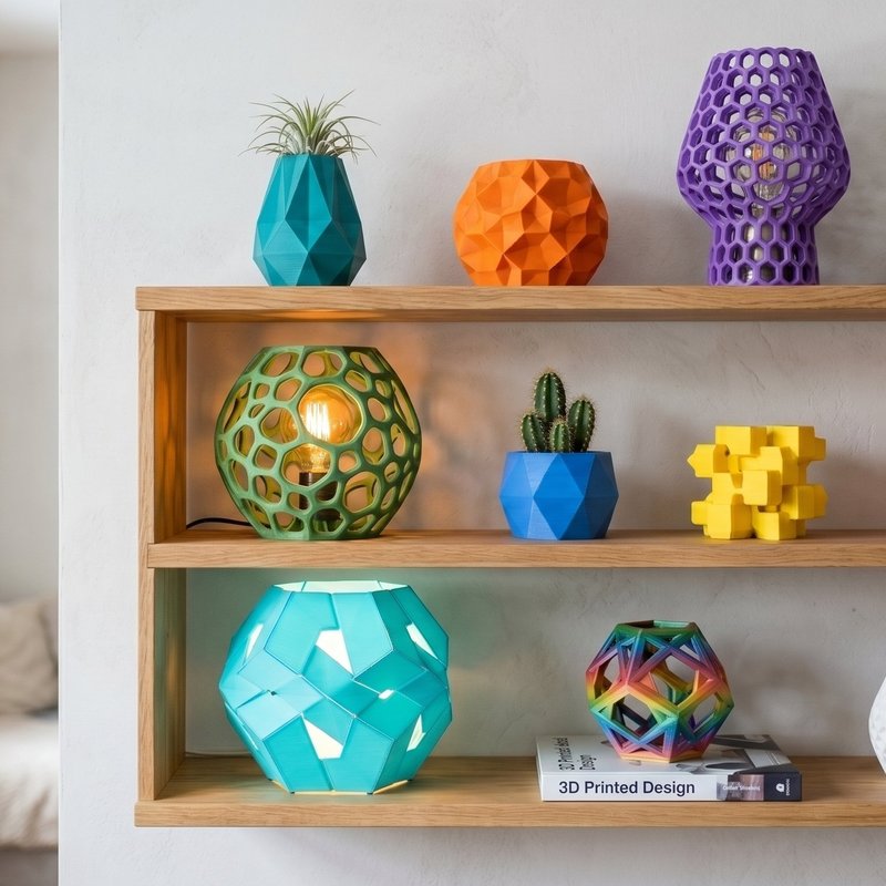 Colourful 3D-printed home décor and vases