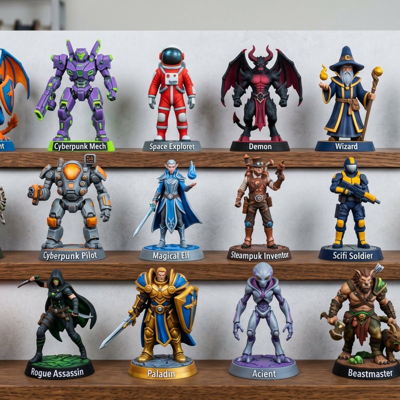 3D-printed and painted miniatures